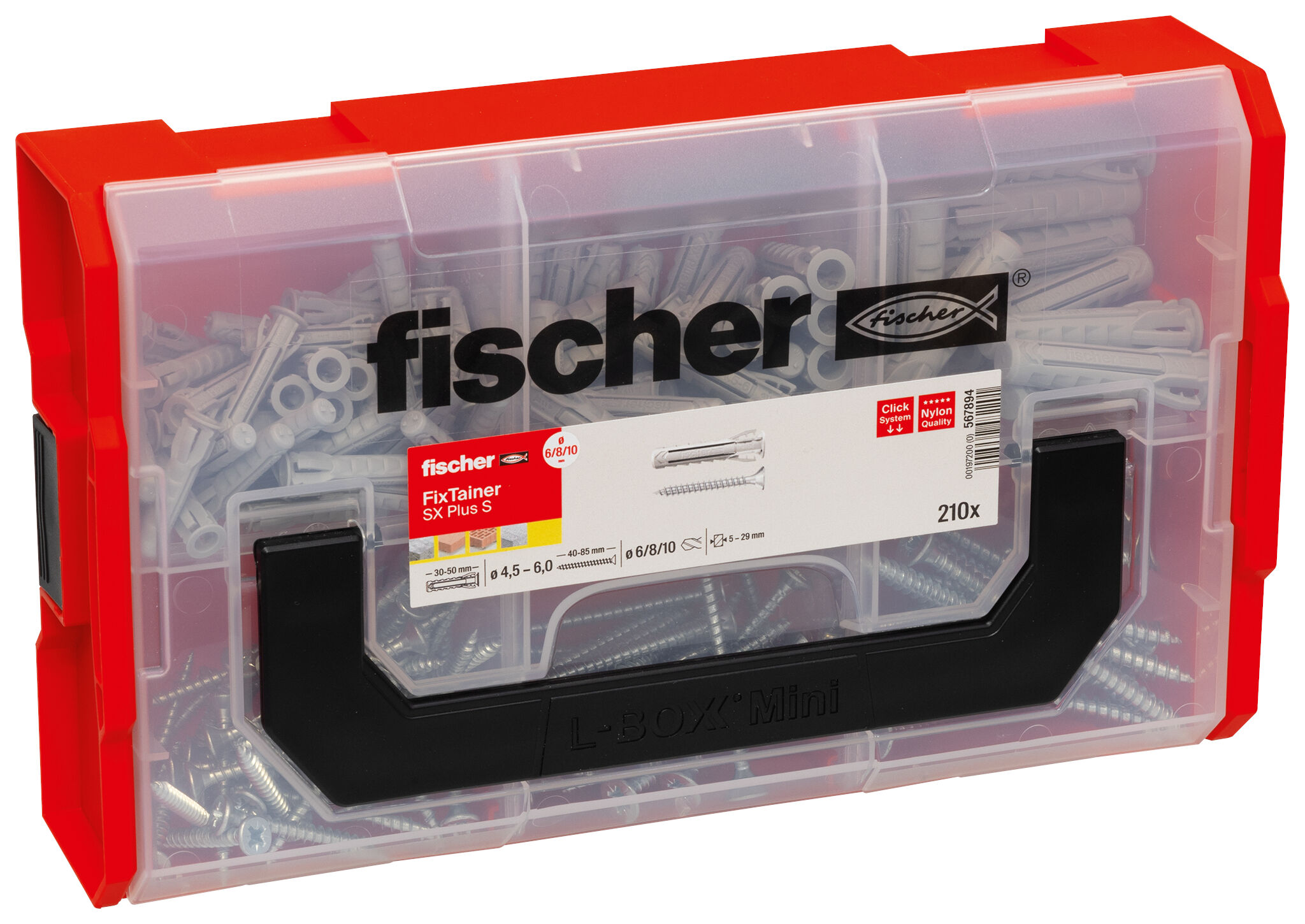 fischer FixTainer - Expansion plug SX Plus 6,8,10 S with screws